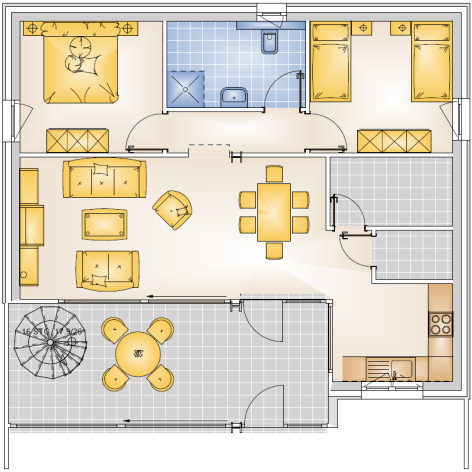 Grundriss Musterhaus-Appartement 11